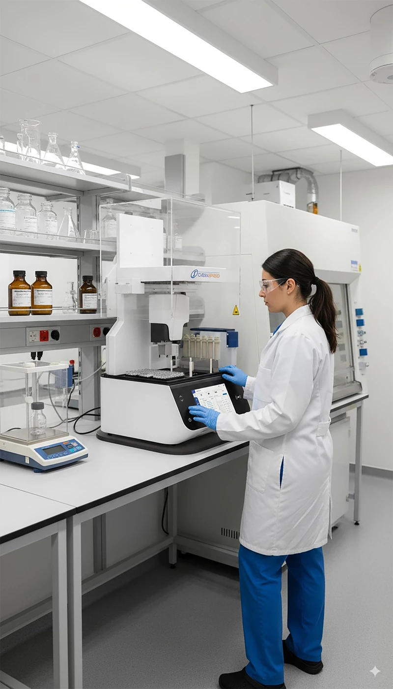 Laboratory Scientist Using Automated Crystallization Equipment - Chemical Research and Development